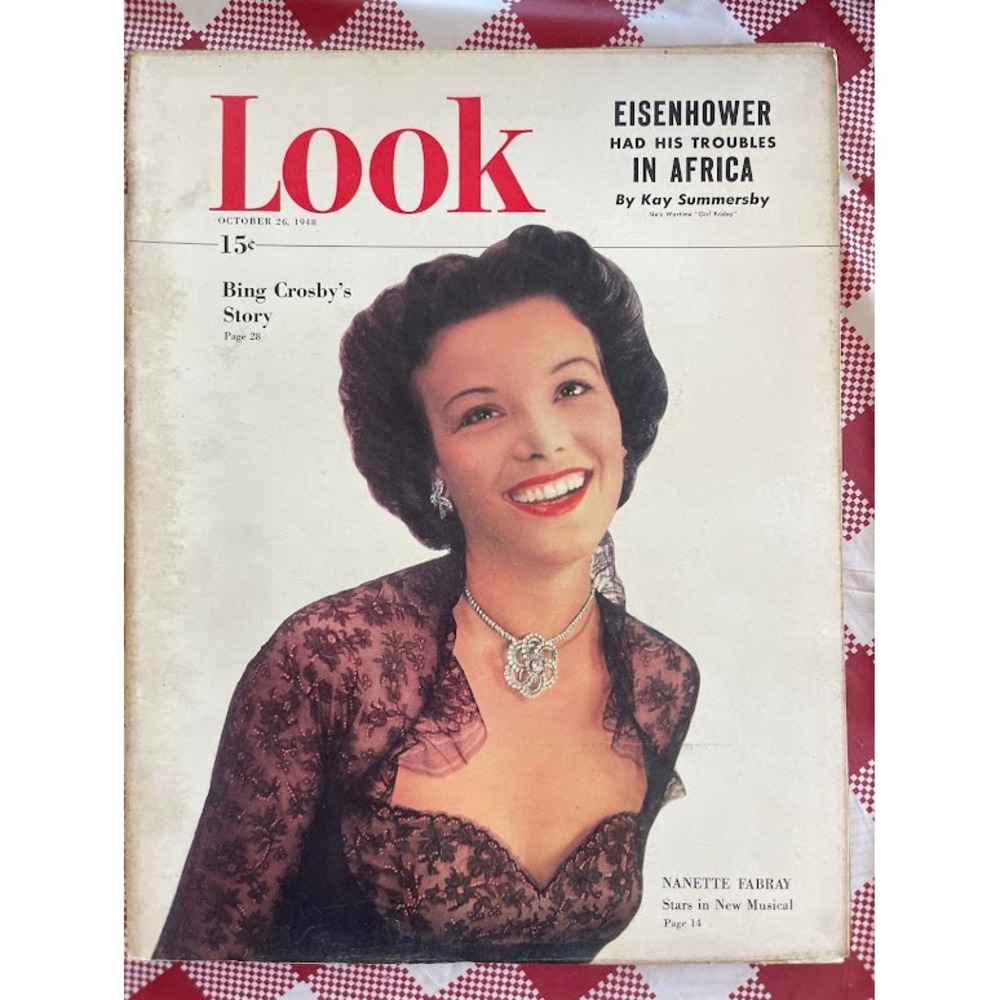 Vintage LOOK Magazine October 26 1948 Nanette Fabray Cover Bing Crosby NO LABEL